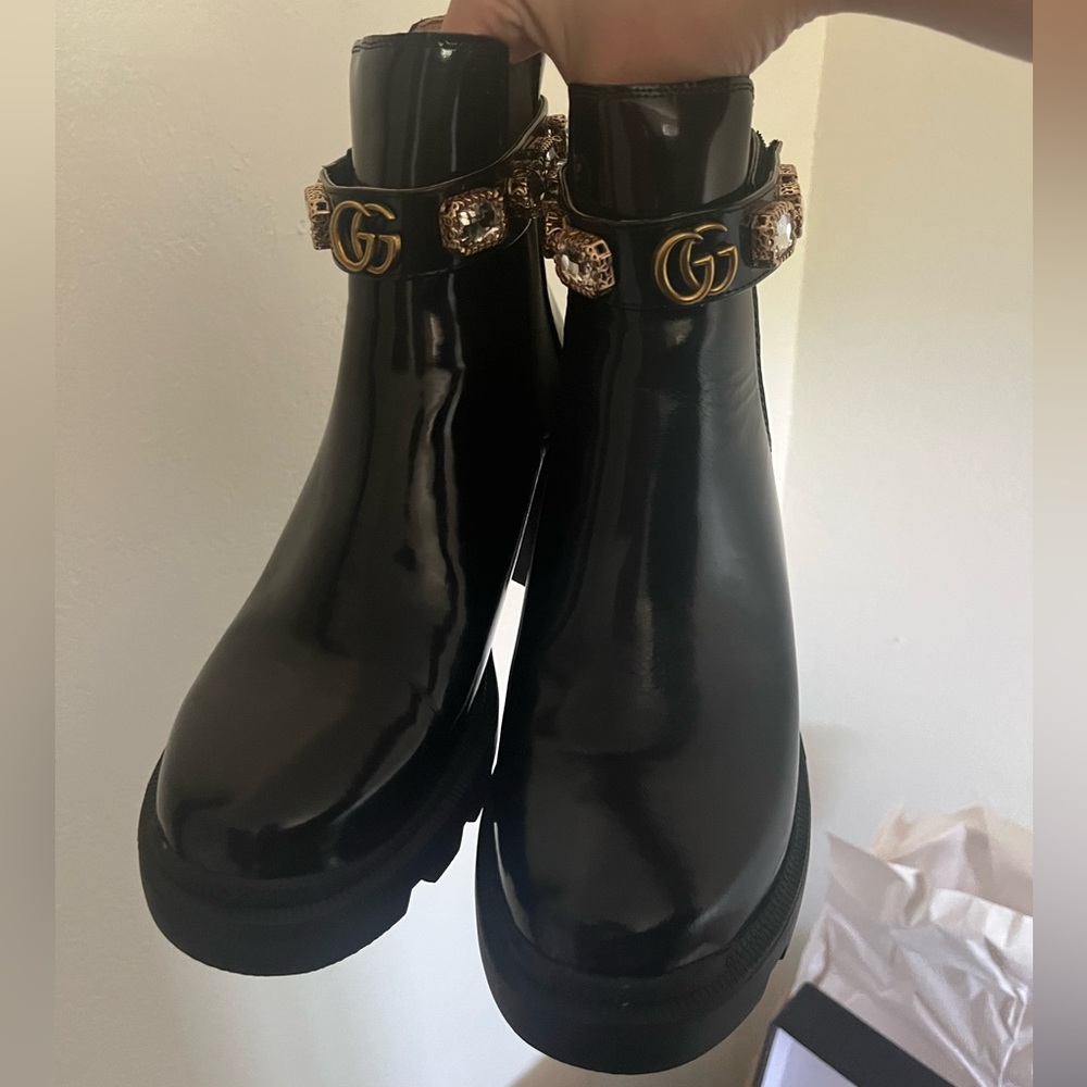 Black studded boots